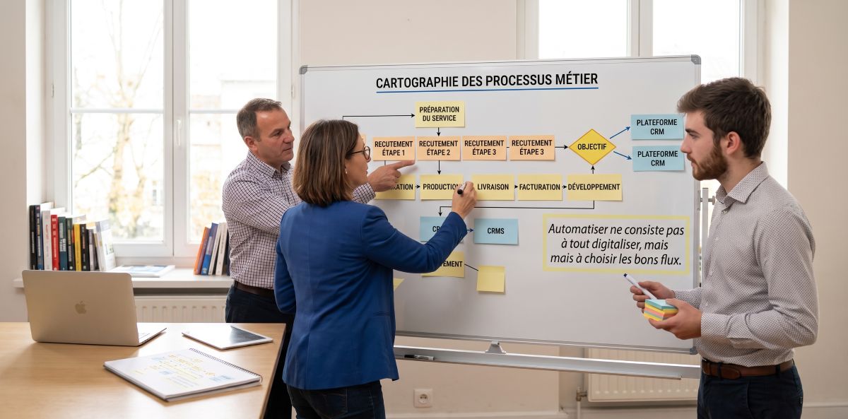 Equipe en train de cartographier ses processus